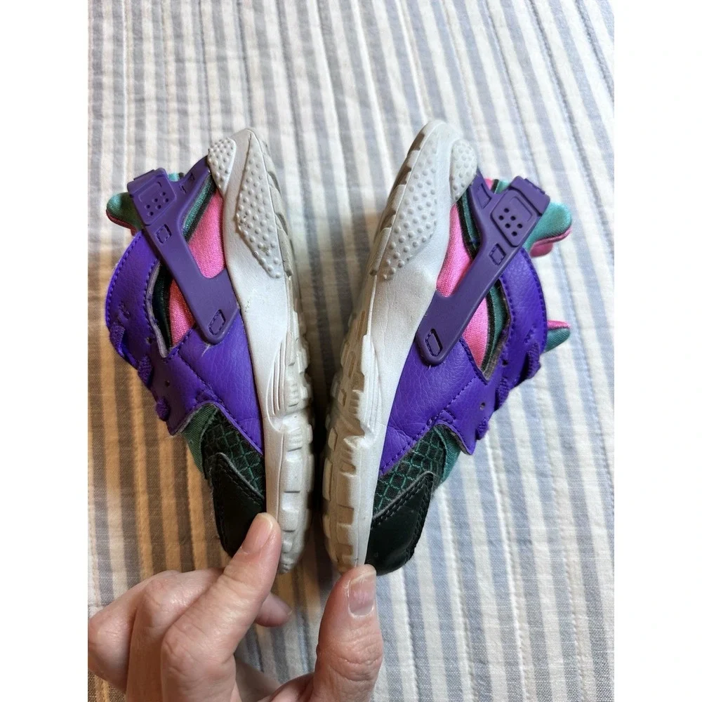 Nike Air Huarache Run GS Sneakers Purple Teal Pink Kids Size 10C‎ 318429-300